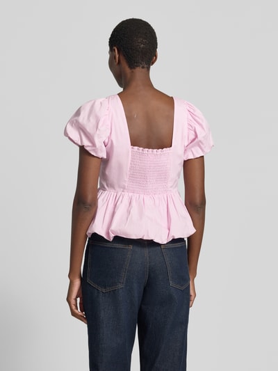 YAS Regular Fit Bluse mit Raffungen Modell 'Nille' Pink 5