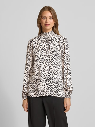 Milano Italy Regular Fit Bluse mit Stehkragen Offwhite 4