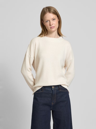 Tom Tailor Relaxed Fit Sweatshirt mit Waffelstruktur Beige 4