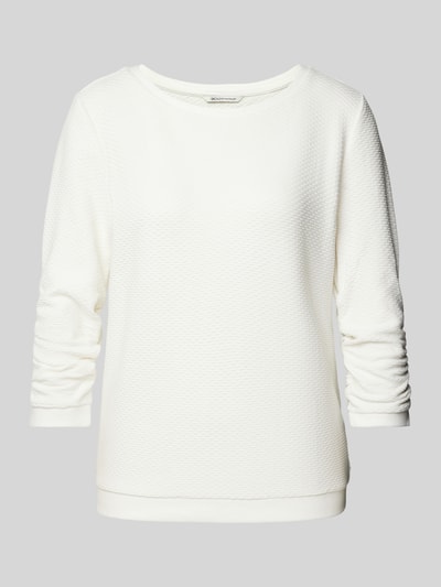 Tom Tailor Denim Getailleerd sweatshirt met structuurmotief Offwhite - 2