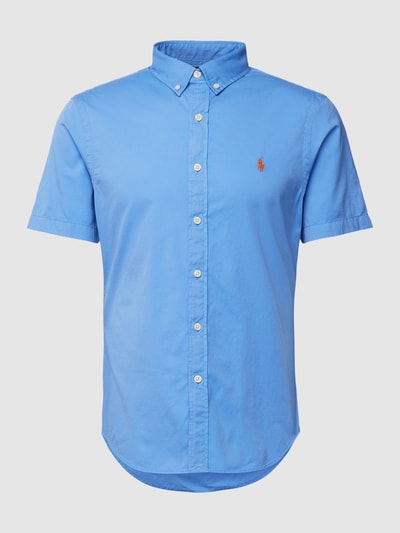 Polo Ralph Lauren Koszula casualowa o kroju slim fit z rękawem o dł. 1/2 Błękitny 2