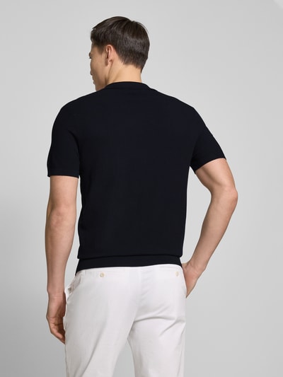 Profuomo Poloshirt met V-hals en zijde Marineblauw - 5