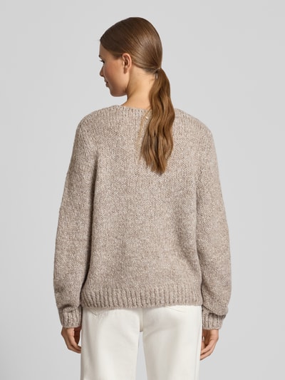 Oui Regular Fit Pullover mit Woll- und Mohair-Anteil Taupe 5
