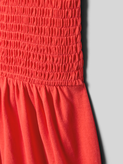 Productfoto, Tailliertes Freizeitkleid aus reiner Baumwolle van s.Oliver RED LABEL, effen rood, getailleerde fit, midi lengte, geweven katoen, detailopname