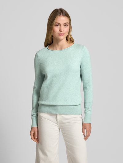 Christian Berg Woman Sweter z dzianiny z dekoltem w łódkę Jasnoturkusowy melanż 4