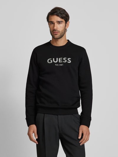 Guess Bluza z wyhaftowanym logo model ‘BOX’ Czarny 4