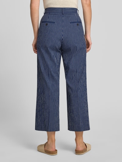 Weekend Max Mara Spodnie o kroju regular fit z mieszanki bawełny i lnu, szerokie, model 'MARINA' Granatowy 5