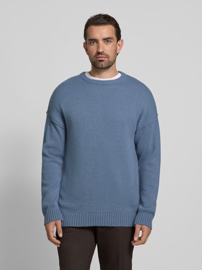 Drykorn Strickpullover mit überschnittenen Schultern Modell 'MALIO' Blau 4