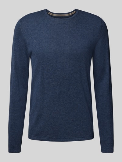 Christian Berg Men Regular fit pullover van puur katoen in gebreide look Marineblauw gemêleerd - 2