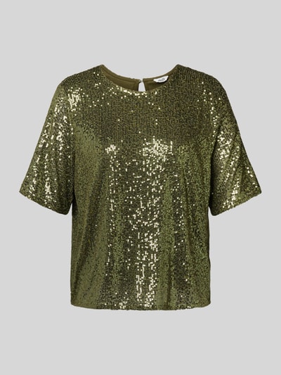 mbyM Blusenshirt mit Paillettenbesatz Modell 'Emrilla' Dunkelgruen 2