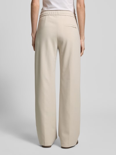 MAC Straight leg stoffen broek met vaste persplooien, model 'Chiara' Beige - 5