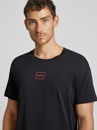 HUGO T-Shirt mit Label-Print Modell 'Laze' Black 3