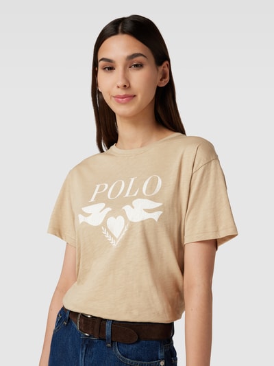 Polo Ralph Lauren T-Shirt mit Label-Motiv-Print Taupe 3