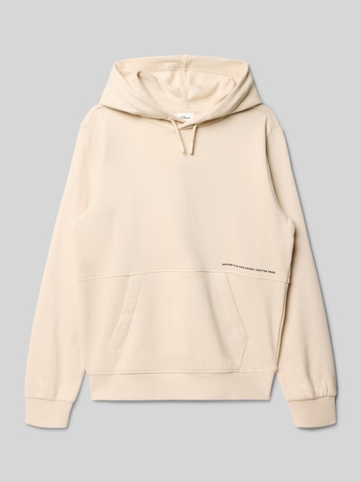 s.Oliver RED LABEL Bluza z kapturem o kroju regular fit z mieszanki bawełny Écru 1