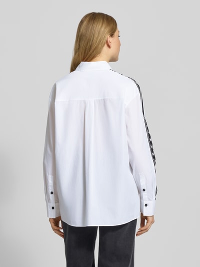 Marc Cain Bluzka koszulowa o kroju regular fit z nadrukiem z motywem Biały 5