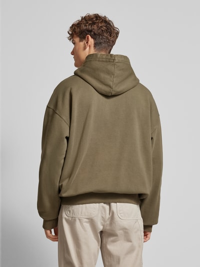 Pegador Oversized Hoodie mit Label-Stitching Oliv 5