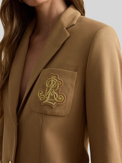 Lauren Ralph Lauren Kurzblazer mit Logo-Stickerei Camel 3