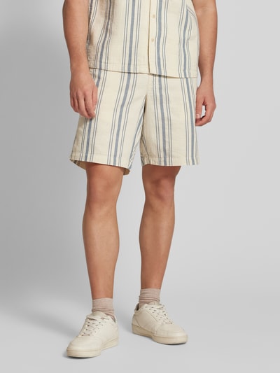 Blend Korte regular fit broek met tunnelkoord, model 'MILES' Rookblauw - 4