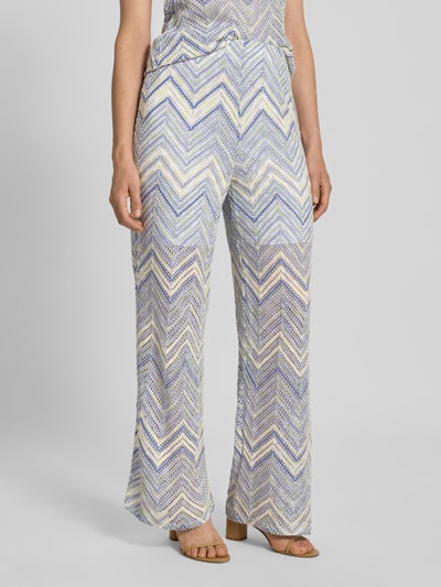 s.Oliver BLACK LABEL Spodnie o szerokim kroju z dżersejowej dzianiny Niebieski 4