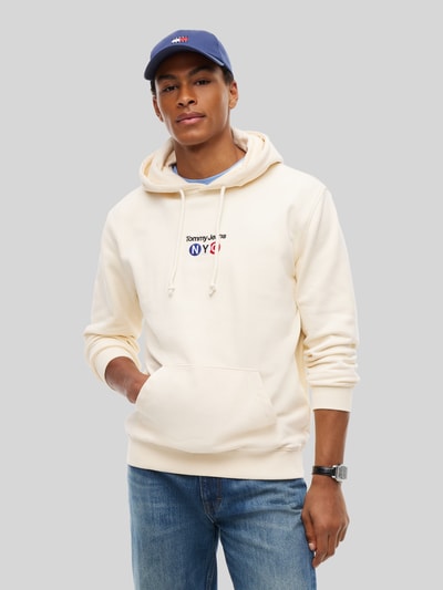 Tommy Jeans Relaxed Fit Hoodie aus reiner Baumwolle Offwhite 4