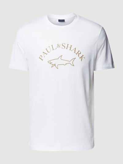 Paul & Shark T-shirt z nadrukiem z logo Biały 2