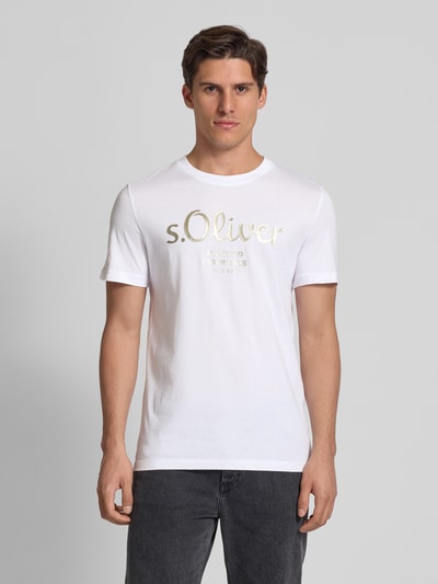 s.Oliver RED LABEL Regular Fit T-Shirt aus reiner Baumwolle Weiss 4