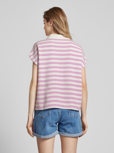 Marc O'Polo Denim Poloshirt mit Streifenmuster Rosa 5