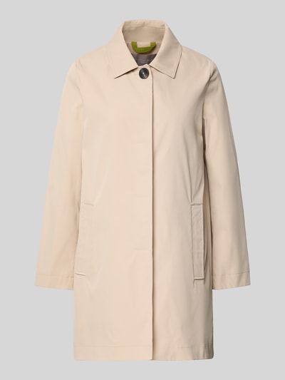 Produktfoto, Mantel mit verdeckter Knopfleiste und Eingrifftaschen von Christian Berg Woman Selection in Beige, gerader Schnitt, Kentkragen, glatte Oberfläche