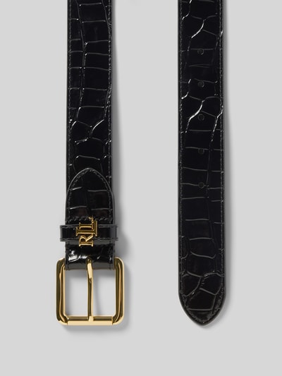 Lauren Ralph Lauren Pasek z detalem z logo Czarny 3