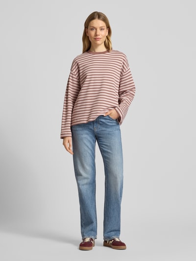 Armedangels Oversized sweatshirt van puur katoen, model 'FRANKAA MAARLEN STRIPE' Rosé - 1