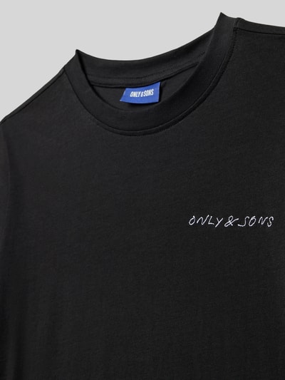 Only & Sons Regular fit T-shirt van puur katoen Zwart - 2