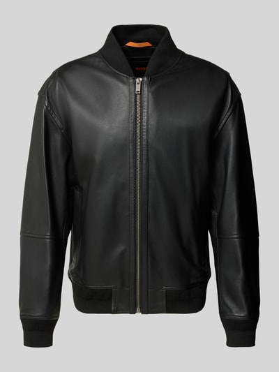 BOSS Orange Kurtka skórzana o kroju regular fit ze skóry jagnięcej model ‘JOBRICE’ Czarny 2