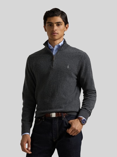 Polo Ralph Lauren Regular Fit Troyer aus reiner Wolle Anthrazit 4