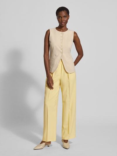 Vero Moda Regular fit broek van viscosemix, model 'CARMEN' Lichtgeel - 1