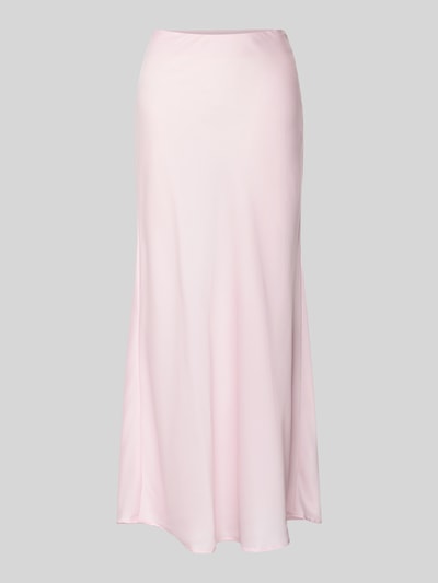 Produktfoto, Maxirock aus Satin Modell 'VIELLETTE' von Vila in zartem Rosa, glatte Oberfläche, gerader Schnitt, High Waist