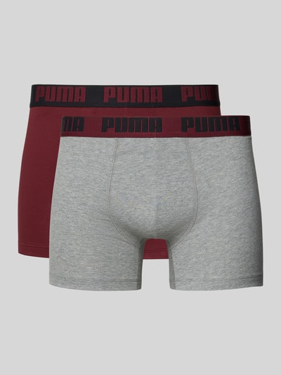 PUMA Boxershort met elastische logo in band in een set van 2 stuks Bordeaux - 1