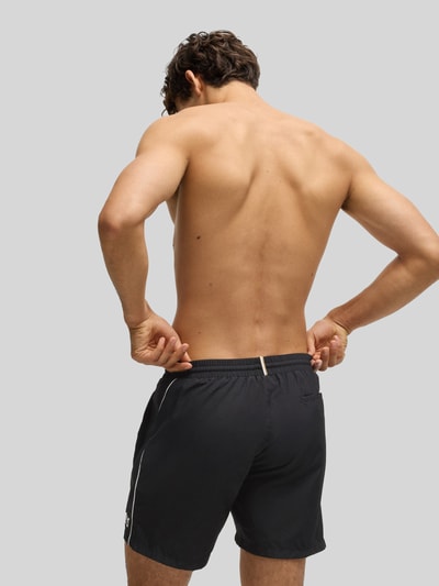 BOSS Badehose mit Paspelnaht in Kontrastfarbe Modell STARFISH' Black 4