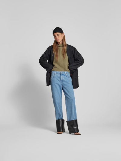 Filippa K Oversized Pullover mit Stehkragen Khaki 1