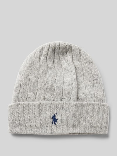 Polo Ralph Lauren Beanie mit Label-Stitching Hellgrau 1