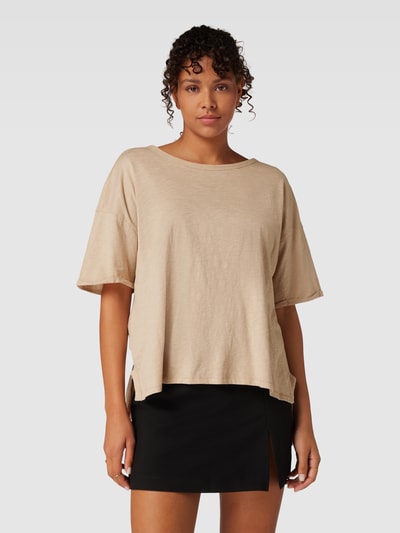 Only Oversized T-shirt met ronde hals, model 'WORLD' Beige - 4