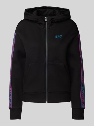 EA7 Emporio Armani Sweatjacke mit Label-Print Black 2