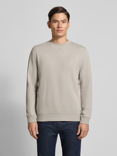 BOSS Orange Regular fit sweatshirt van puur katoen, model 'WESTART' Zand - 4