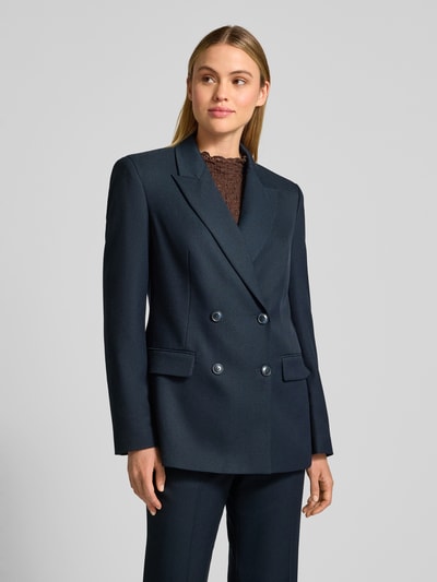 Jake*s Collection Regular Fit Blazer mit Viskose-Anteil und doppelter Knopfleiste Dunkelblau 4