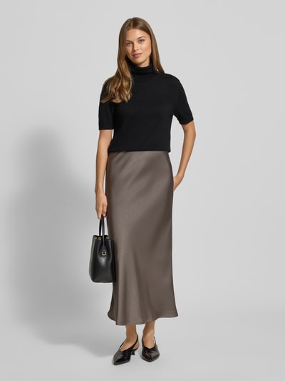 Neo Noir Maxirock aus Satin mit elastischem Bund Modell 'Vicky' Taupe 1