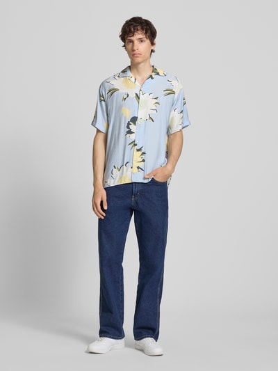 JACK & JONES Regular Fit Freizeithemd im Allover-Look Modell 'TAVIRA MARSHALL' Hellblau 1