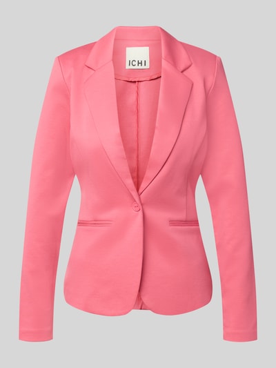 Produktfoto, Slim Fit Blazer mit Paspeltaschen Modell 'KATE' von ICHI in Rosa mit Reverskragen aus Material-Mix mit Viskose-Anteil