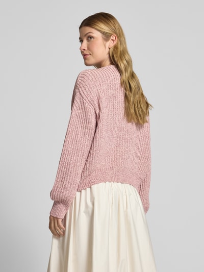 American Vintage Strickpullover mit Knopfleiste Modell 'TOBAY' Flieder Melange 5