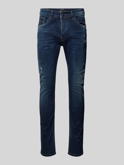 ELIAS RUMELIS Tapered Fit Jeans im Destroyed-Look Modell 'Noel' Dunkelblau 2