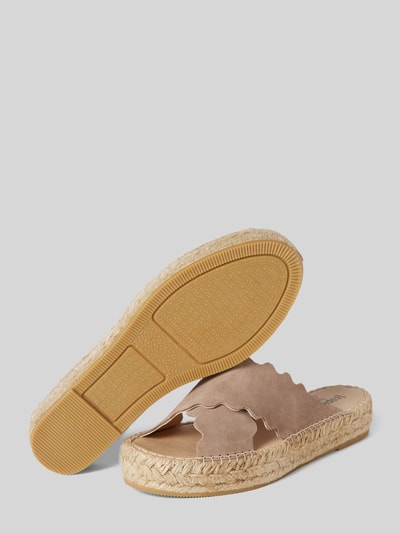 Espadrij Slides aus echtem Leder Modell 'LYON CROISETTE' Beige 4