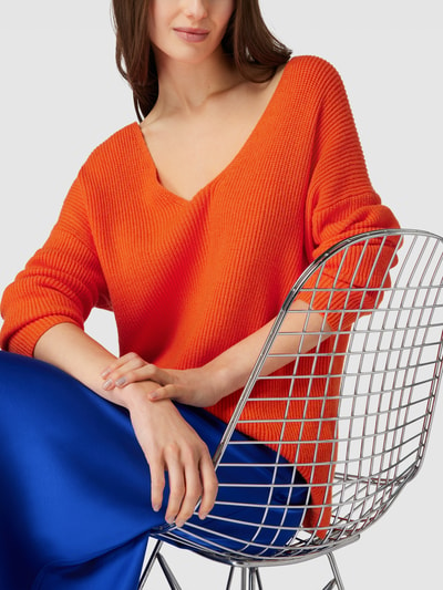 B.Young Strickpullover mit Zopfmuster Modell 'Milo' Orange Melange 3